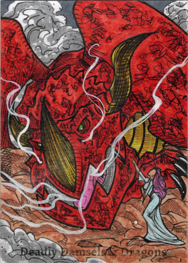 Deadly Damsels & Dragons 5finity 2023 Sketch Card Elson Jr. Art V2