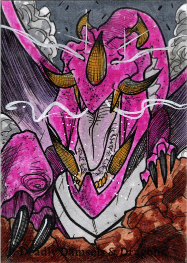 Deadly Damsels & Dragons 5finity 2023 Sketch Card Elson Jr. Art V3