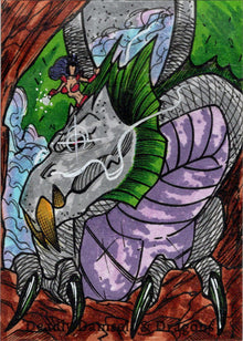 Deadly Damsels & Dragons 5finity 2023 Sketch Card Elson Jr. Art V4