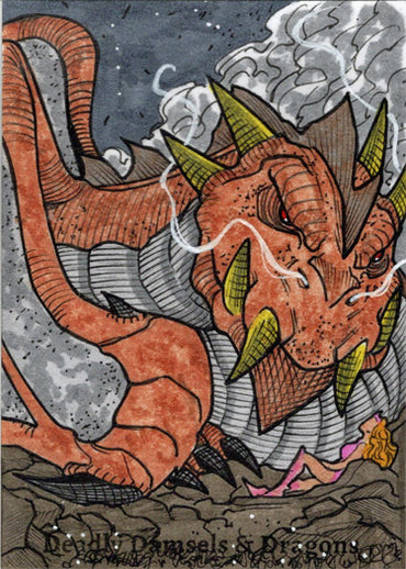 Deadly Damsels & Dragons 5finity 2023 Sketch Card Elson Jr. Art V5