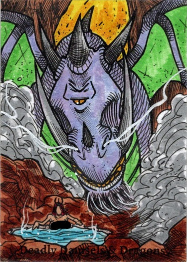 Deadly Damsels & Dragons 5finity 2023 Sketch Card Elson Jr. Art V6