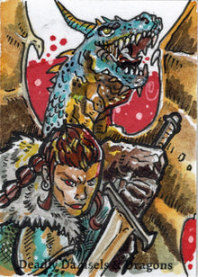 Deadly Damsels & Dragons 5finity 2023 Sketch Card Emerson V3