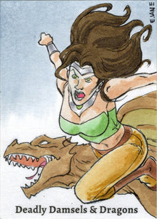 Deadly Damsels & Dragons 5finity 2023 Sketch Card Eric Van Elslande V1