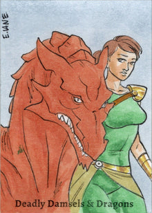 Deadly Damsels & Dragons 5finity 2023 Sketch Card Eric Van Elslande V2