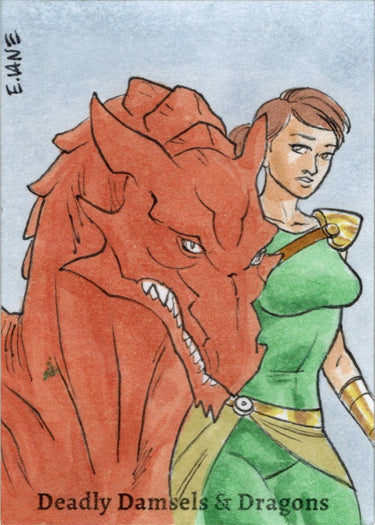 Deadly Damsels & Dragons 5finity 2023 Sketch Card Eric Van Elslande V2
