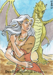 Deadly Damsels & Dragons 5finity 2023 Sketch Card Eric Van Elslande V4