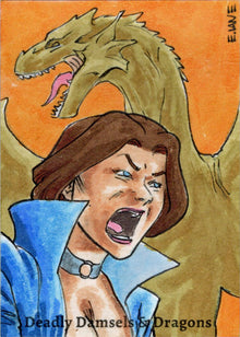 Deadly Damsels & Dragons 5finity 2023 Sketch Card Eric Van Elslande V6