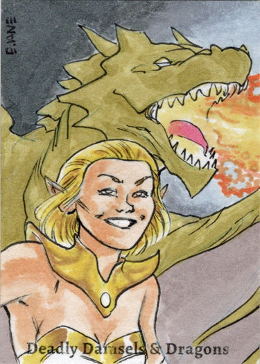 Deadly Damsels & Dragons 5finity 2023 Sketch Card Eric Van Elslande V7