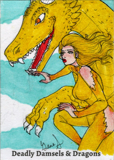 Deadly Damsels & Dragons 5finity 2023 Sketch Card Grae Sundberg V1