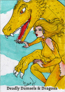 Deadly Damsels & Dragons 5finity 2023 Sketch Card Grae Sundberg V1