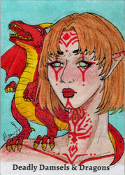 Deadly Damsels & Dragons 5finity 2023 Sketch Card Grae Sundberg V10