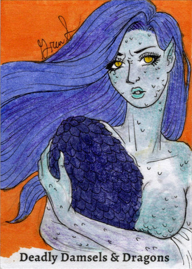 Deadly Damsels & Dragons 5finity 2023 Sketch Card Grae Sundberg V2