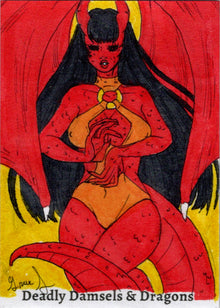 Deadly Damsels & Dragons 5finity 2023 Sketch Card Grae Sundberg V4
