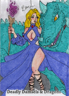 Deadly Damsels & Dragons 5finity 2023 Sketch Card Grae Sundberg V5