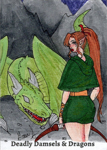 Deadly Damsels & Dragons 5finity 2023 Sketch Card Grae Sundberg V7