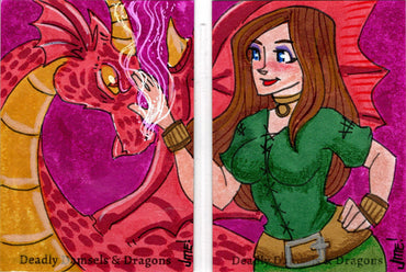 Deadly Damsels & Dragons 5finity 2023 Two Panel Sketch Card Jme Foronda V1
