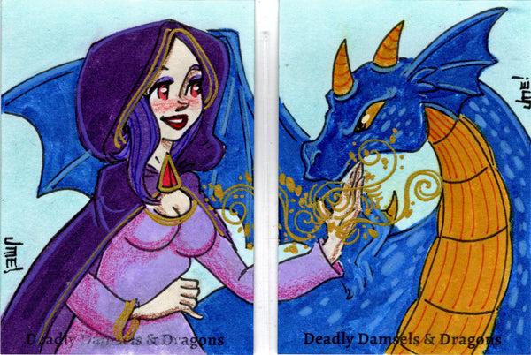 Deadly Damsels & Dragons 5finity 2023 Two Panel Sketch Card Jme Foronda V3
