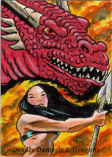 Deadly Damsels & Dragons 5finity 2023 Sketch Card Kelly Everaert V12