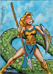 Deadly Damsels & Dragons 5finity 2023 Sketch Card Kelly Everaert V16