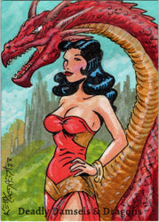 Deadly Damsels & Dragons 5finity 2023 Sketch Card Kelly Everaert V2