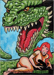 Deadly Damsels & Dragons 5finity 2023 Sketch Card Kelly Everaert V5