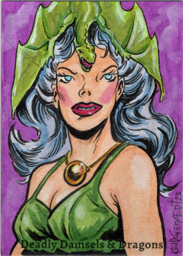 Deadly Damsels & Dragons 5finity 2023 Sketch Card Kelly Everaert V7