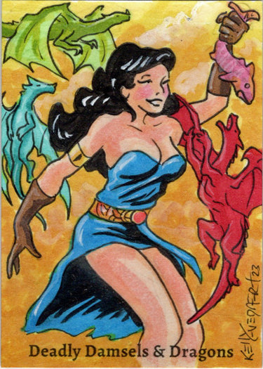 Deadly Damsels & Dragons 5finity 2023 Sketch Card Kelly Everaert V8