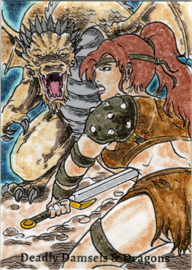 Deadly Damsels & Dragons 5finity 2023 Sketch Card Limuel Pinzon V10