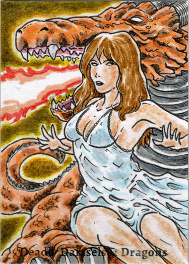 Deadly Damsels & Dragons 5finity 2023 Sketch Card Limuel Pinzon V12