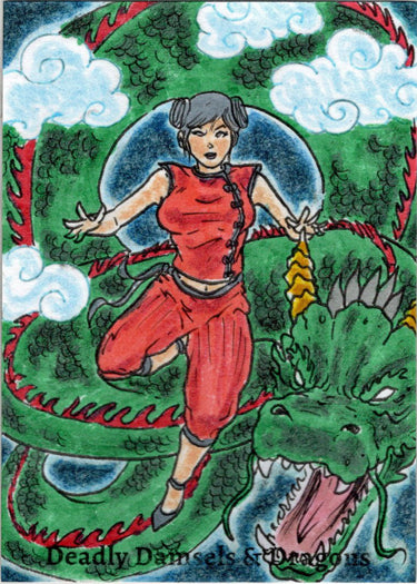 Deadly Damsels & Dragons 5finity 2023 Sketch Card Limuel Pinzon V13