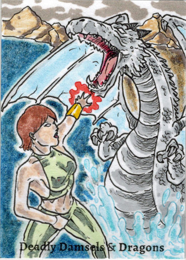 Deadly Damsels & Dragons 5finity 2023 Sketch Card Limuel Pinzon V14