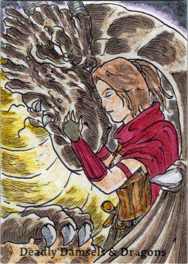 Deadly Damsels & Dragons 5finity 2023 Sketch Card Limuel Pinzon V15