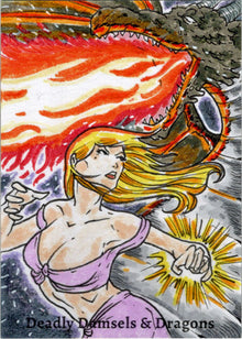 Deadly Damsels & Dragons 5finity 2023 Sketch Card Limuel Pinzon V2