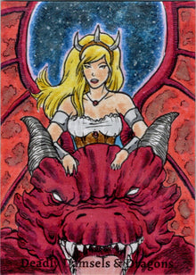 Deadly Damsels & Dragons 5finity 2023 Sketch Card Limuel Pinzon V4