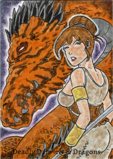 Deadly Damsels & Dragons 5finity 2023 Sketch Card Limuel Pinzon V6