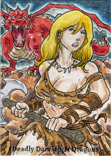 Deadly Damsels & Dragons 5finity 2023 Sketch Card Limuel Pinzon V9