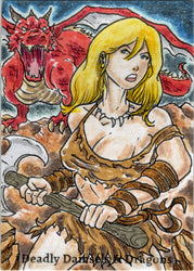 Deadly Damsels & Dragons 5finity 2023 Sketch Card Limuel Pinzon V9