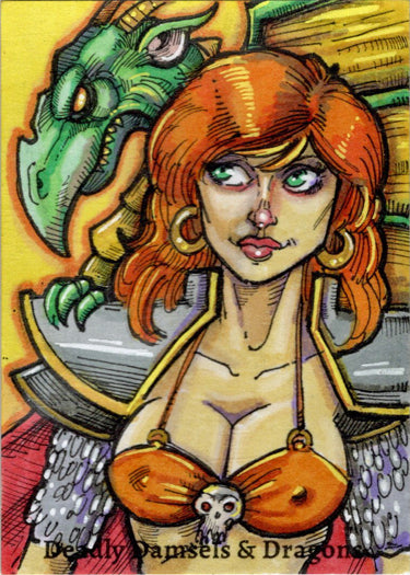 Deadly Damsels & Dragons 5finity 2023 Sketch Card Michael Mastermaker V10