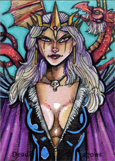 Deadly Damsels & Dragons 5finity 2023 Sketch Card Michael Mastermaker V12