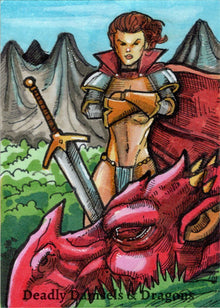 Deadly Damsels & Dragons 5finity 2023 Sketch Card Michael Mastermaker V4
