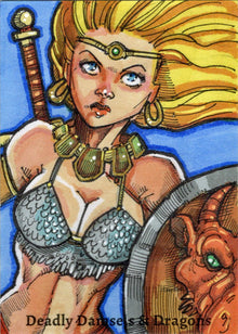 Deadly Damsels & Dragons 5finity 2023 Sketch Card Michael Mastermaker V6