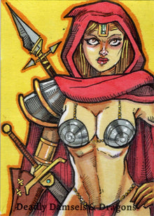 Deadly Damsels & Dragons 5finity 2023 Sketch Card Michael Mastermaker V7