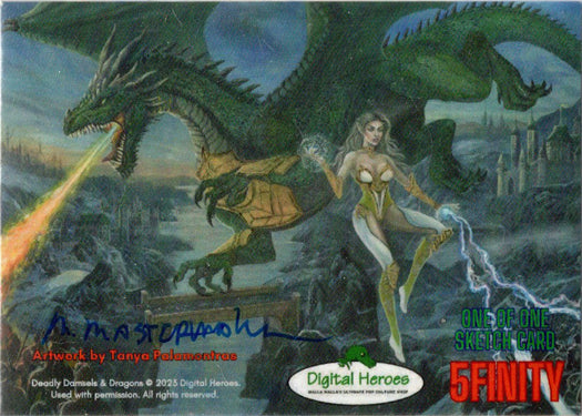 Deadly Damsels & Dragons 5finity 2023 Sketch Card Michael Mastermaker V6