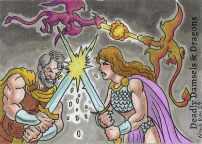 Deadly Damsels & Dragons 5finity 2023 Sketch Card Noah Ray V1