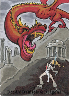 Deadly Damsels & Dragons 5finity 2023 Sketch Card Noah Ray V3