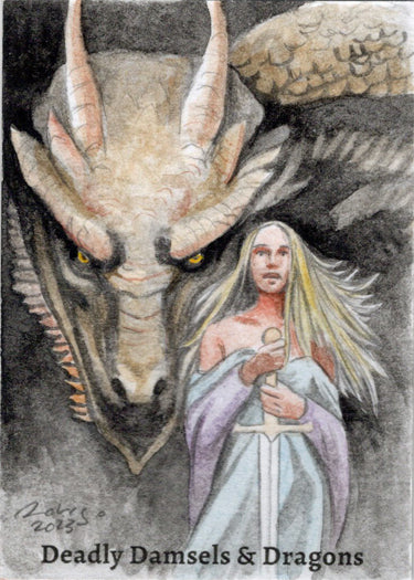 Deadly Damsels & Dragons 5finity 2023 Sketch Card Rodrigo Mazer V1