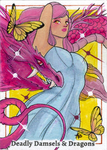 Deadly Damsels & Dragons 5finity 2023 Sketch Card Thais Campos V3