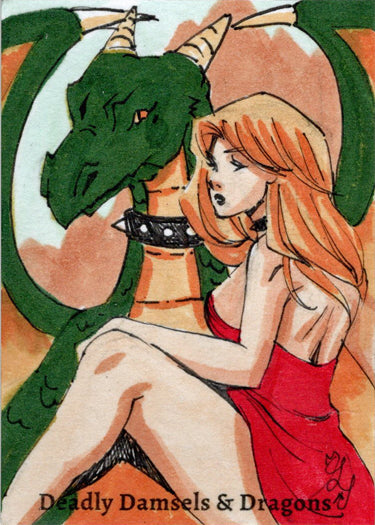 Deadly Damsels & Dragons 5finity 2023 Sketch Card Tiffany Peek V1