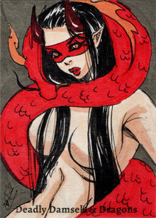 Deadly Damsels & Dragons 5finity 2023 Sketch Card Tiffany Peek V3