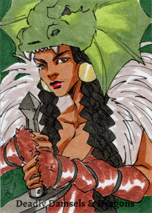 Deadly Damsels & Dragons 5finity 2023 Sketch Card Tiffany Peek V4